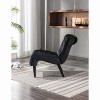 Okak Modern Armless Velvet Accent Chair, Upholstered Fabric Button Comfortable Chair with Wooden Legs - 2 of 4