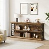 VANOMi 63 Inch 3-Tier Console Table Brown and Black - 2 of 4