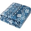 5x7 Soft Ultra-Thin Indoor Floor Foldable Machine Washable Geometric Rug for Living Room, Under Dining Table Home Office Decor Peacock blue - 4 of 4