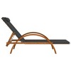 vidaXL Adjustable Sun Lounger with Pillow- UV-Resistant Textilene Fabric, Solid Poplar Wood Frame, Recline Positions, Elegant Armrests in Gray - 4 of 4