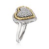 Ross-Simons 0.33 ct. t.w. Pave Diamond Roped Heart Ring in Sterling Silver With 14kt Yellow Gold - 3 of 4