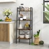 Tangkula 4-Tier Ladder Bookshelf Industrial Wooden Bookcase with Metal Frame Anti-Toppling Device Rack Rustic Brown/Gray Oak - 3 of 4