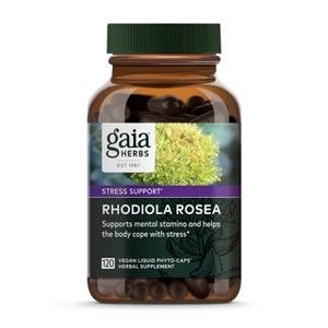 Gaia Herbs Rhodiola Rosea - Stress Support Supplement Traditionally for Supporting Healthy Stamina and Endurance - 120 Vegan Liquid Phyto-Capsules - 1 of 4