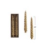 Storied Home 2-Piece Unscented Tall Tree Shaped Taper Candles in Box, Gold - 2 of 2