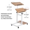 SDADI S092WFDT Mobile Standing Desk Sofa DeskTable 3 in 1 Multifunctional Desk with Monitor Lock &PC Case Shelf, Dark Grain - 2 of 4