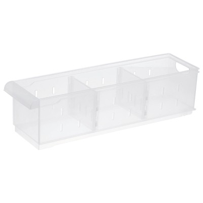 Unique Bargains Clear Stackable Organizer PET Material Storage Organizer Bin 1 Pc