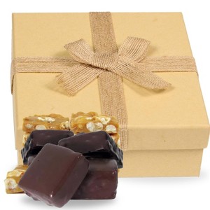 Gourmet Milk Chocolate Covered Peanut Brittle Gift Box by Its Delish, 16 Oz (1 LB) | English Toffee Squares - 1 of 4