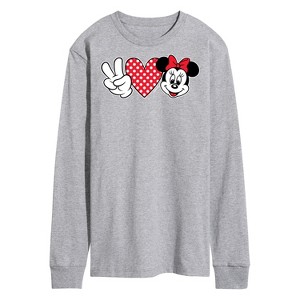 Men's - Disney - Peace Love Minnie Long Sleeve Graphic T-Shirt - 1 of 4
