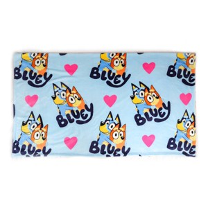 Bluey Hearts Throw Blanket Pink - 1 of 4
