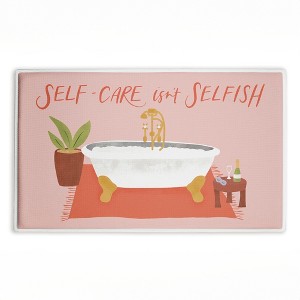 Stupell Industries Self Care Isn'T Selfish Printed Plush Bath Mat And Bath Rug, Design By Amanda Houston, 18"X30" - 1 of 4