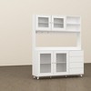 FUFU&GAGA 63"W Wooden Buffet Sideboard with Drawer Hooks and Open Shelf Worktop - 4 of 4
