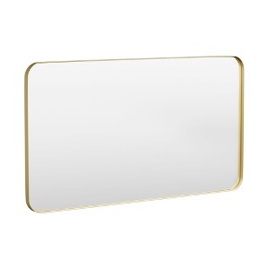 Tempered Glass Rounded Rectangle Framed Wall-Mounted Bathroom Vanity Mirror - 1 of 1