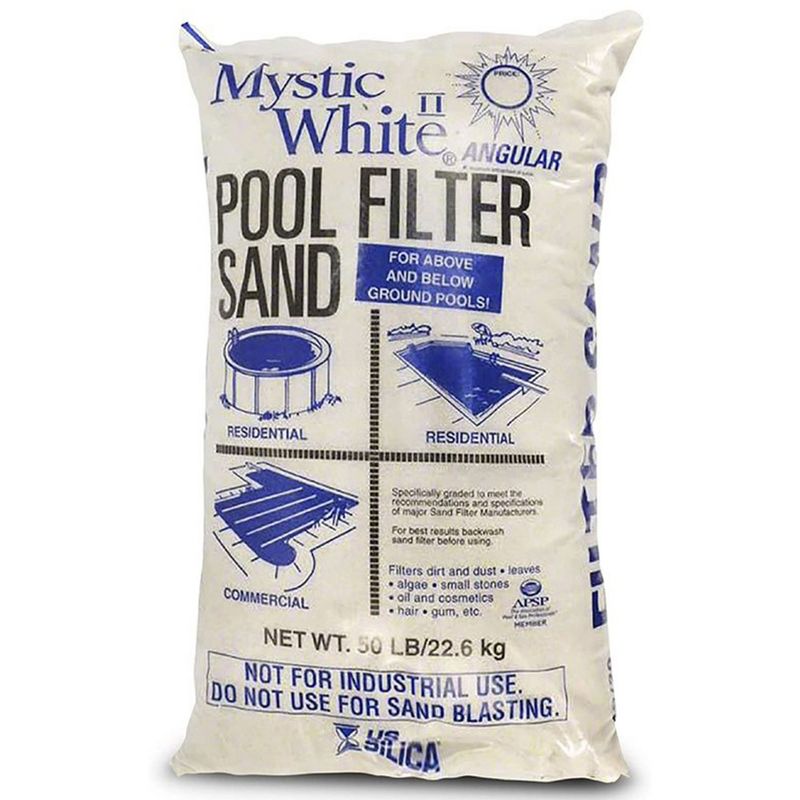 U.S. Silica 50 Pound Mystic White II Non-Corroding Non-Staining Premium Swimming Pool Filter Sand Refill for Even Flow Rate, White (4 Pack), 2 of 7