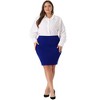 Agnes Orinda Women's Plus Size High Waist Stretch Office Formal Bodycon Pencil Skirts - 3 of 4