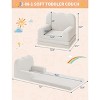 Kids Couch, 2-in-1 Convertible Teddy Fleece Fabric Toddler Sofa Chair, Soft Fold Out Couch Lounger for Kids, Comfy Children's Sofa Bed - 2 of 4