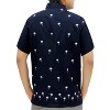 LA LEELA Men's Hawaiian Shirts Solid Beach Shirts Casual Short Sleeve Button Down Collared Shirt Men - 2 of 3