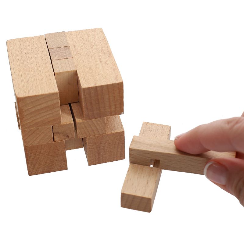 WE Games Solid Wood 3D Cube Puzzle, 2 of 9
