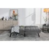 Okak Modern Sofa Bed Futon Couch, Convertible Small Sleeper Sofa Bed Loveseat Recliner for Small Apartments, living Room, Light Gray - 2 of 4