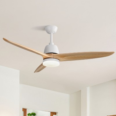 Sofucor 56 Inch Ceiling Fan with Lights Remote Control Dimmable LED Reversible DC Motor Modern Farmhouse Large Ceiling Fan for Kitchen Bedroom