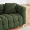 DOMETOUR 80 Inch Teddy Fleece Sofa for Living Room Bedroom, 3 Seat Modern Upholstered Sofa Futon Couch with 2 Pillows - 4 of 4