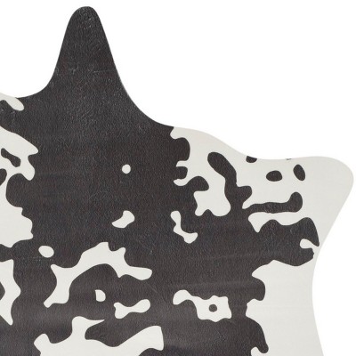 Rectangular Gray Faux Cowhide Tufted Area Rug