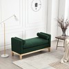53.5"W Upholstered Bench, Ottoman Bench With Wood Legs & Bolster Pillows For End Of Bed, Bedroom, Living Room, Entryway - 3 of 4