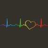 Adult Design By Humans Rainbow Pride Heartbeat By Luckyst T-Shirt - 2 of 2