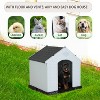 FDW 28/32/39 Inch Spacious Plastic Dog House Dog Kennel with Ventilated Roof Removable Tray - 4 of 4