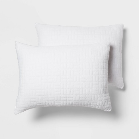 Standard queen 2pk Plush Knit Bed Pillows White Room Essentials Target