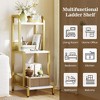 3 Tier Gold Ladder Shelf, Small Bathroom Organizers and Storage, Flower Stand Plant Rack, Freestanding Ladder Shelf for Bathroom Living Room Balcony - 4 of 4