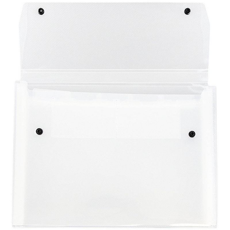 JAM Paper 9" x 13" 6 Pocket Plastic Expanding File Folder with Snap Closure - Letter Size - Clear, 3 of 6