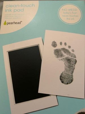 Pearhead Black Newborn Baby Handprint or Footprint Clean Touch Ink Pad