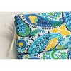 Outdoor/Indoor Rounded Corners Chair Cushion Amalia Paisley Blue - Pillow Perfect - 3 of 4