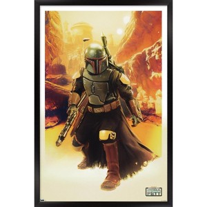 Trends International Star Wars: The Book of Boba Fett - Boba In Canyon Framed Wall Poster Prints - 1 of 4