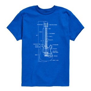 Boys' - Instant Message - Guitar Diagram Short Sleeve Graphic T-Shirt - 1 of 4