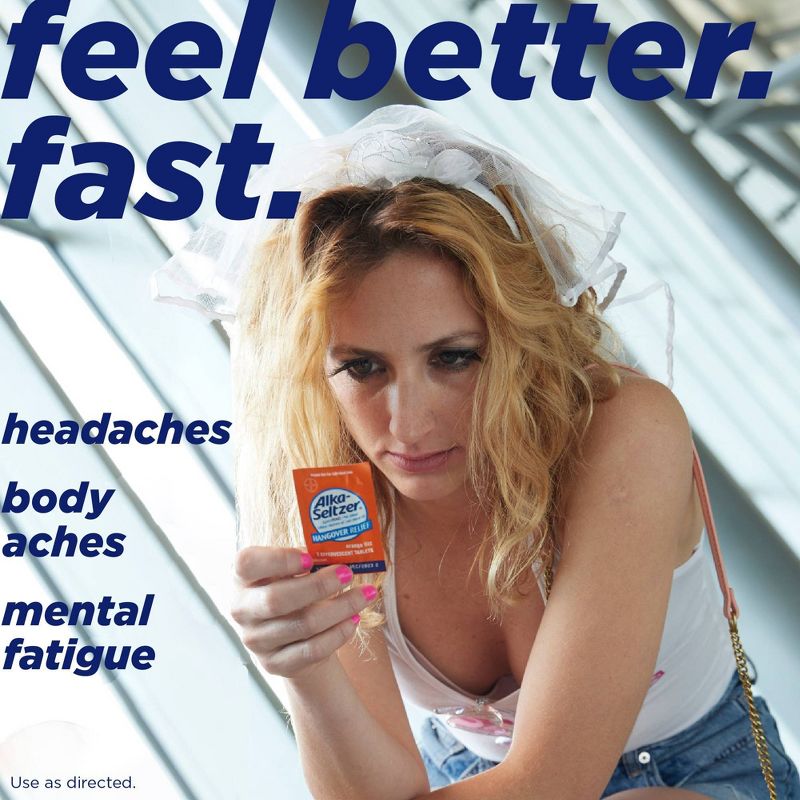 Alka-Seltzer Hangover Relief Effervescent Tablets Formulated for Fast Relief of Headaches, Body Aches and Mental Fatigue - 20ct, 6 of 15