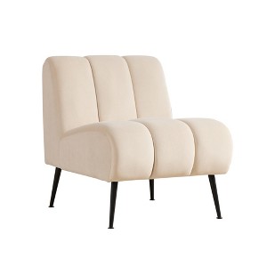 Maliang 24.4" Wide Modern Upholstered Armless Chair with Rubber Wood Legs, for Living Room,Bedroom - 1 of 4