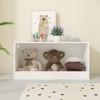 SEVOBAL Decorative Bookshelf Open Toy Storage Box for Kids, White Wooden Organizer Bin for Plush Toys, Books, Nursery, White, 31.5"*13.8"*15.7" - 4 of 4