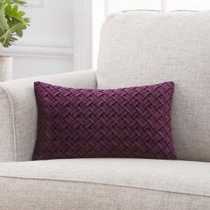 Chanasya Lattice Textured Velvet Throw Pillow Cover - 2-Piece Set - 1 of 1