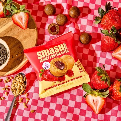 Smash Foods Gluten Free Sunflower Butter & Strawberry Jam Protein Bites - 8g Protein - 7.1oz/4pk