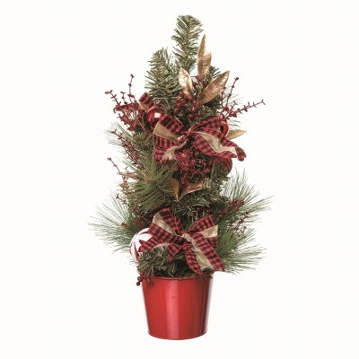 Transpac Artificial Multicolor Christmas Medium Bows and Baubles Tree