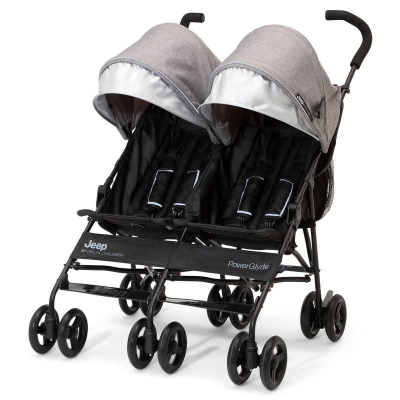Jeep PowerGlyde Side-by-Side Double Stroller by Delta Children - Gray, 5 of 19