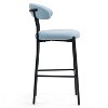 Lyngins Bar Stools Set of 2 with Curved Backrest,Footrest,Upholstered Kitchen Chairs with Metal Legs,Teddy Counter Stools for Kitchen Island - 4 of 4