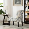 CAVINAS English Letter Print Fabric Armless Chair, Contemporary Accent Chair with Removable Back and Removable Legs - 3 of 4
