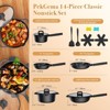Aoibox Nonstick Cookware Set, 14-Piece Induction Pots and Pans with Pour Spouts, Oven Safe, PFOA Free, Classic Black for Everyday Cooking - 2 of 4