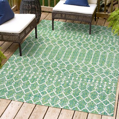JONATHAN Y Ourika Moroccan Geometric Textured Weave Indoor/Outdoor Area Rug