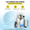 1 Gallon Stainless Steel Sprayer, 12" Wand & 3FT Reinforced Hose, Hand Pump Sprayer with Pressure Gauge, Safety Valve & Adjustable Nozzle, Silver - 4 of 4