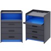 Vlsrka 3 Drawer Nightstand With Light - 4 of 4