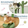 26" Cactus Cat Tree with Flower Perch, Soft Top, Hanging Ball & Compact Vertical Design for Indoor Cats - 4 of 4