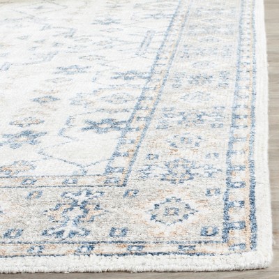 Hand-Knotted Ivory and Gray Wool 4' x 6' Accent Rug